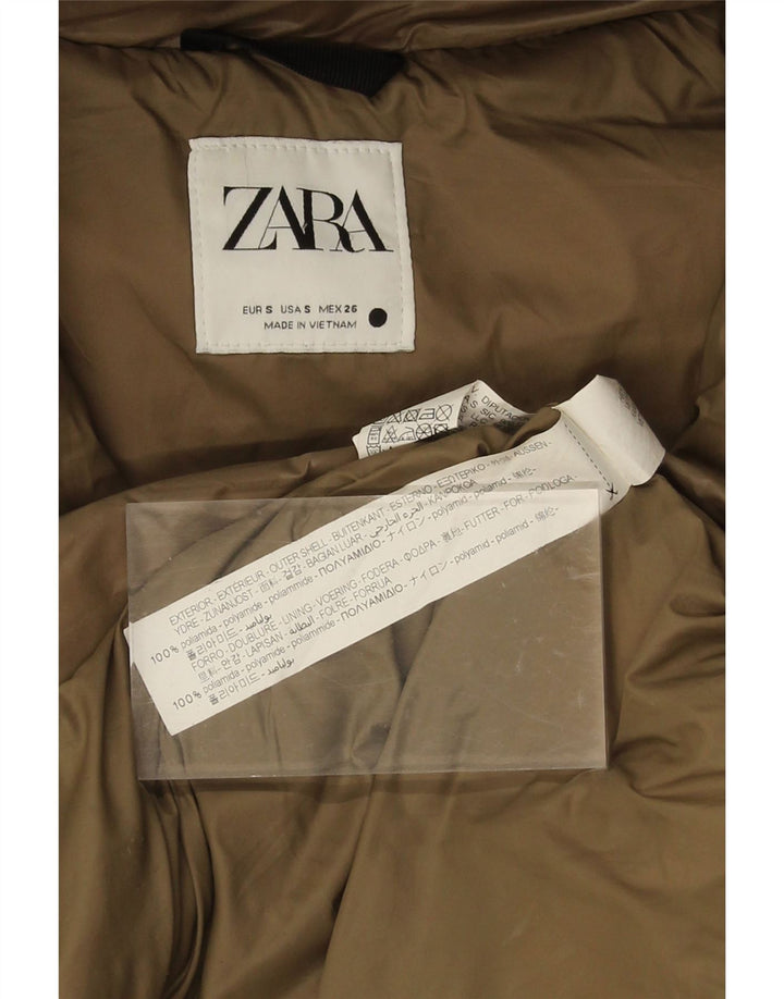 ZARA Mens Hooded Padded Jacket UK 36 Small Khaki Polyamide Vintage Zara and Second-Hand Zara from Messina Hembry 