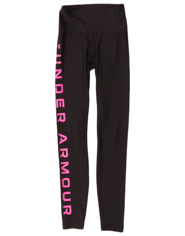 Under Armour Womens Graphic Leggings UK 4 XS Black Polyester