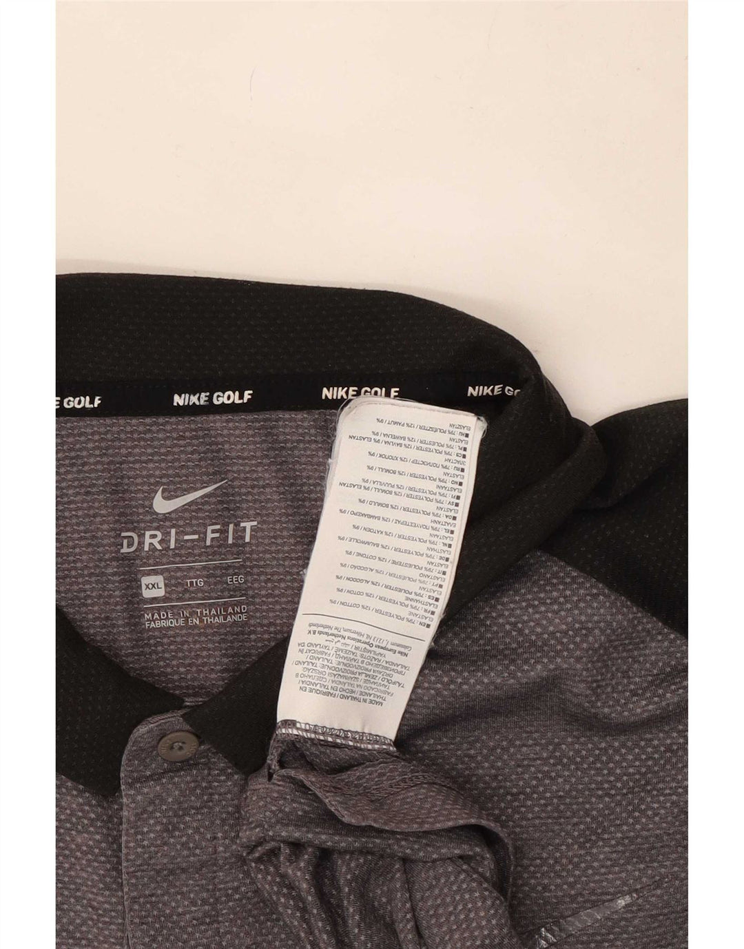 Nike Herre Dri Fit Polo Shirt 2XL Grå Colourblock Polyester