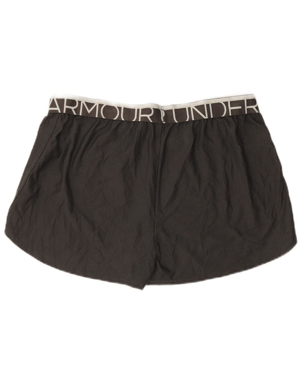 Under Armour Dame Heat Gear Graphic Sports Shorts UK 14 Large Black