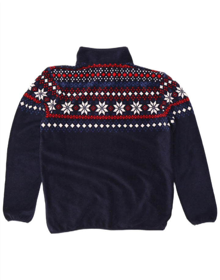 TCM Herre Zip Neck Pullover Træningsdragt Top Medium Navy Blue Fair Isle