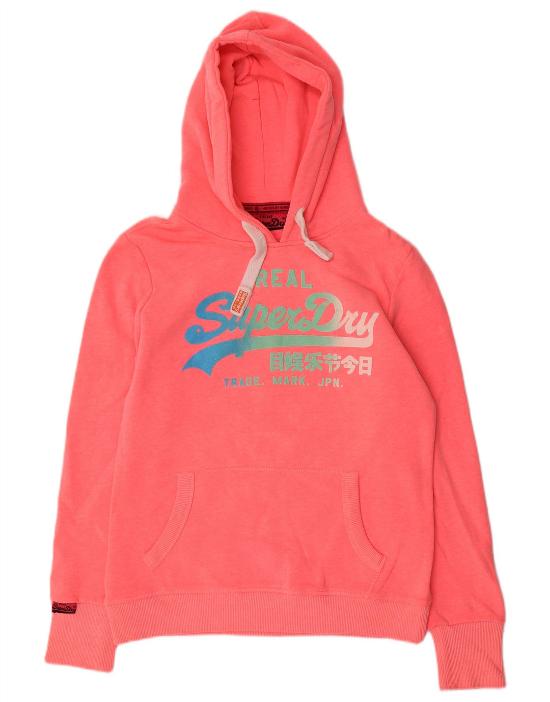 Superdry Grafisk hættetrøje til kvinder UK 14 Medium Pink Bomuld