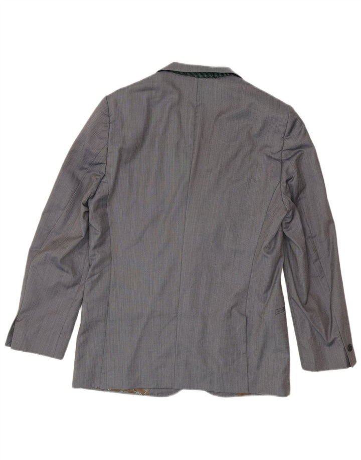 Ted Baker Herre 1 Knap Blazer Jacket UK 40 Stor Blå Uld