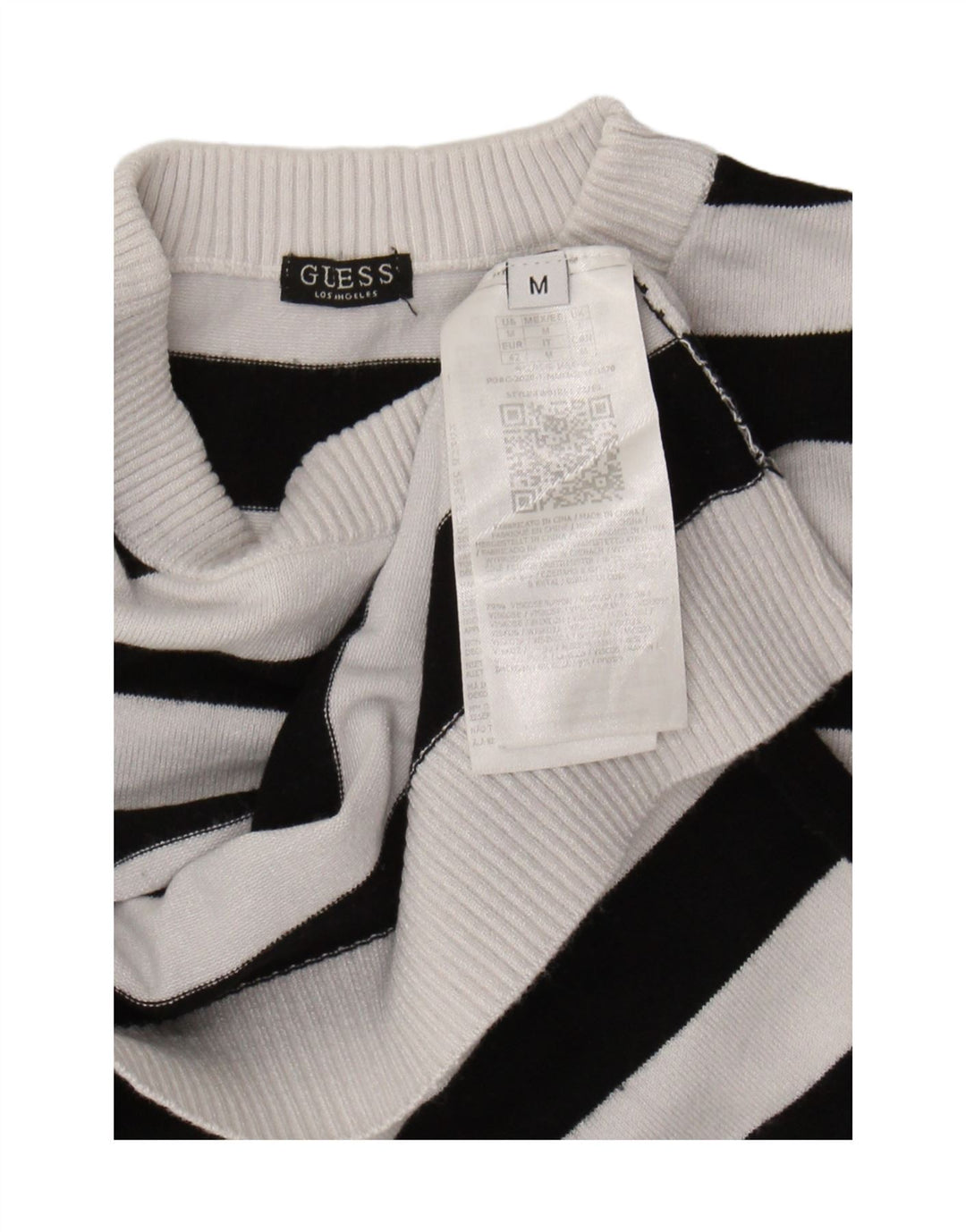 Guess Womens grafisk rund hals sweater UK 12 Medium White Viscose