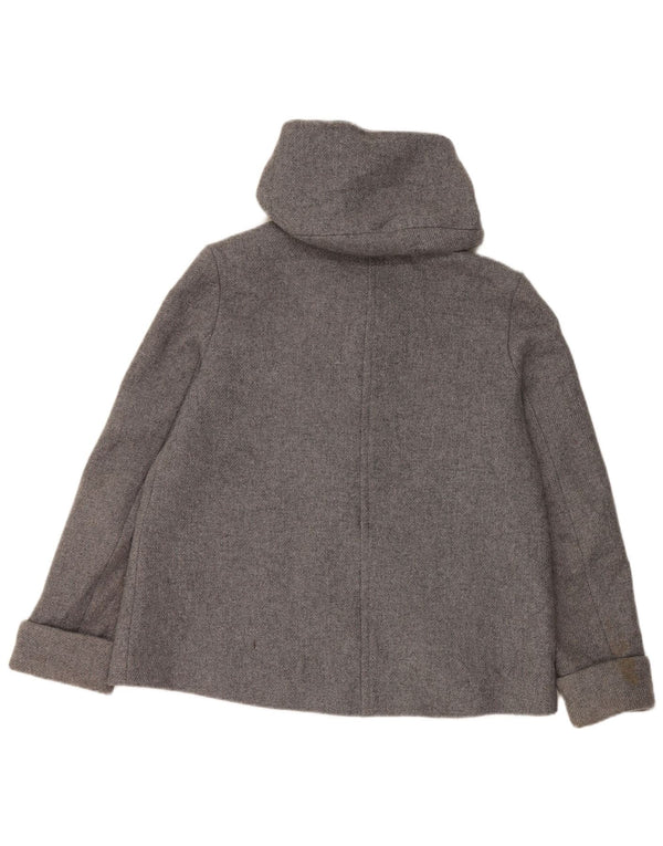 Zara Dame Hooded Bomber Jacket UK 14 Medium Grey Uld
