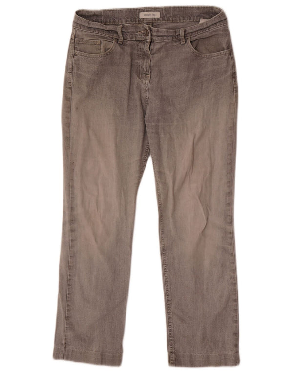 Marks & Spencer Dame Straight Jeans UK 12 Medium W30 L26 Grå Bomuld