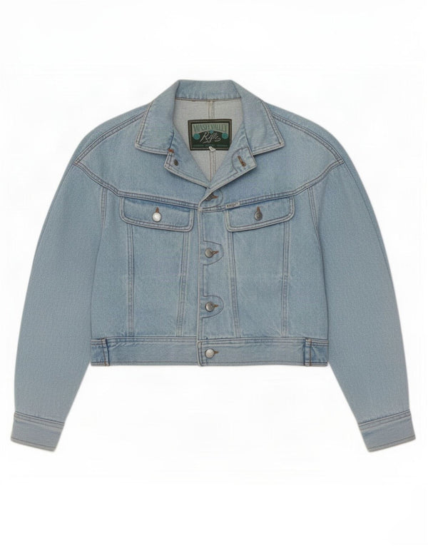Rifle Womens Crop Denim Jacket UK 16 Large Blue