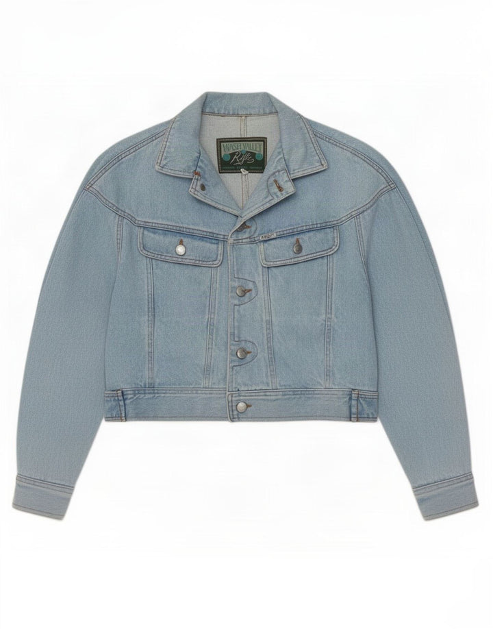 Rifle Dame Crop Denim Jacket UK 16 Large Blue