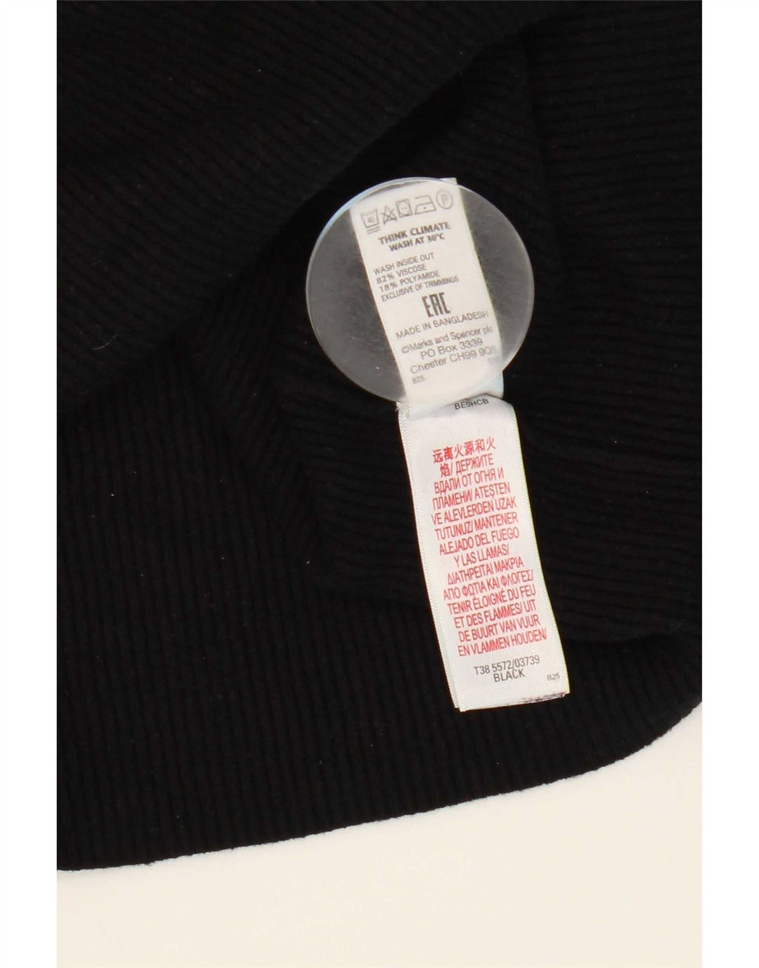 Marks & Spencer Dame Crop Roll Neck Jumper Sweater UK 12 medium Sort