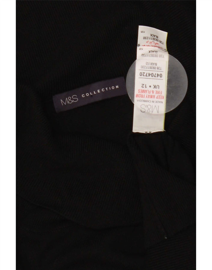 Marks & Spencer Dame Rullehals sweater UK 12 Medium Black Viscose