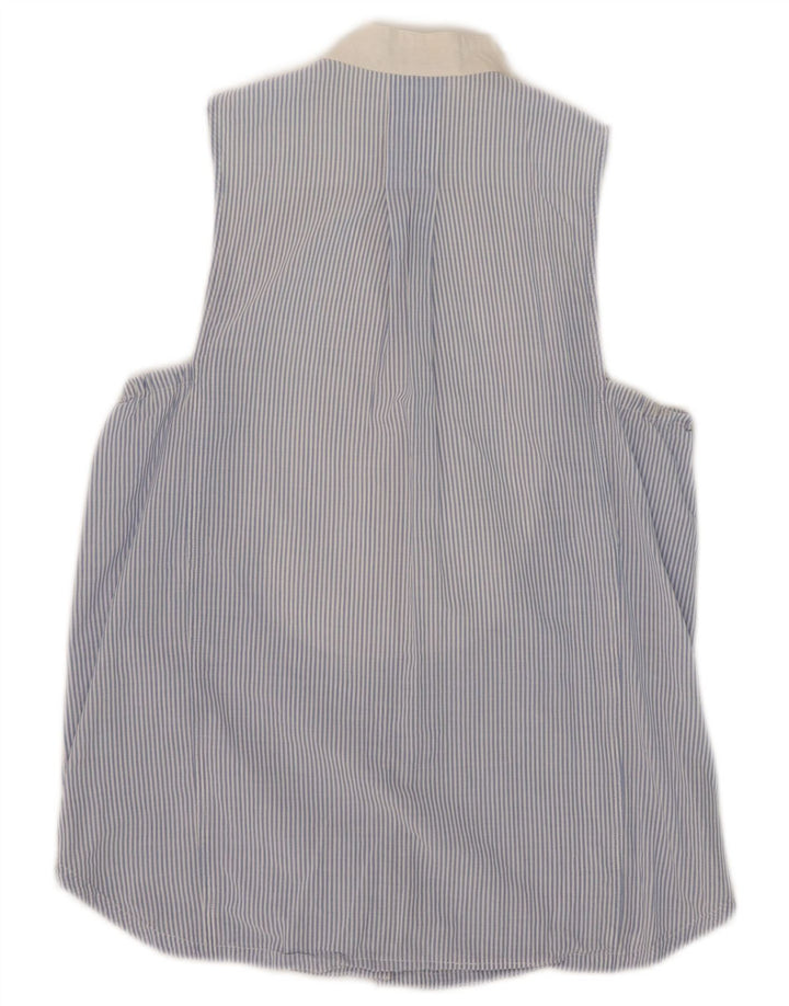 SIVIGLIA ærmeløs skjortebluse til kvinder IT 42 Medium Blue Pinstripe