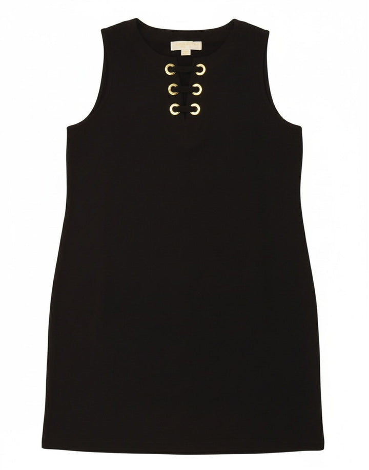 MICHAEL KORS Womens Sleeveless Shift Dress UK 14 Large Black Polyester