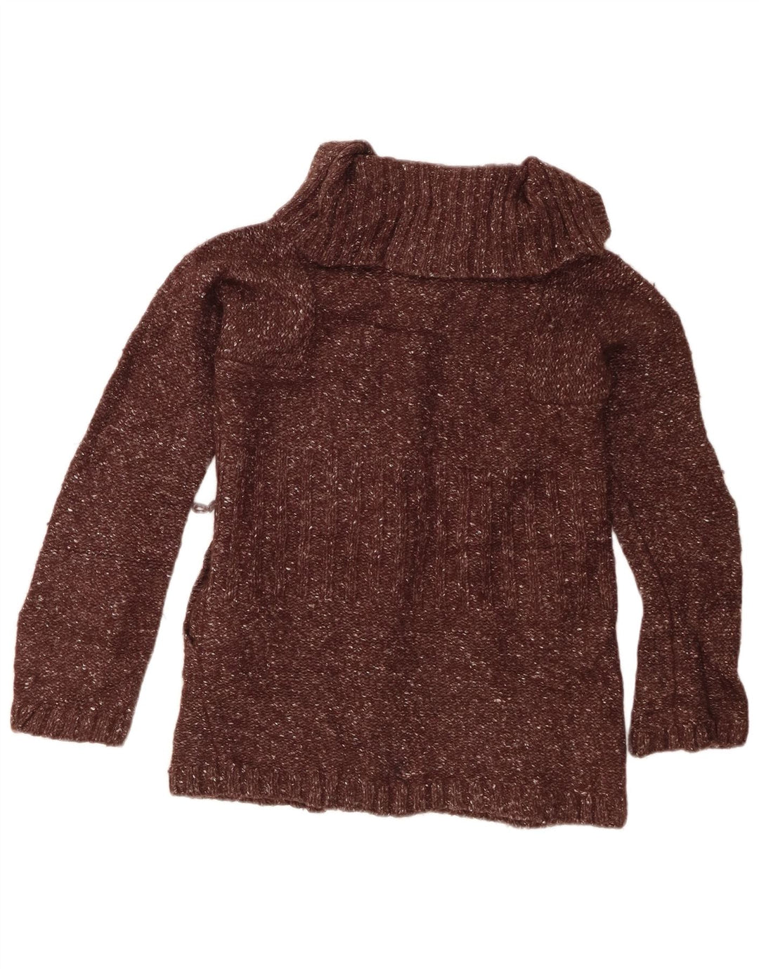 J. CREW Dame cardigan sweater UK 8 Small Brown Flecked