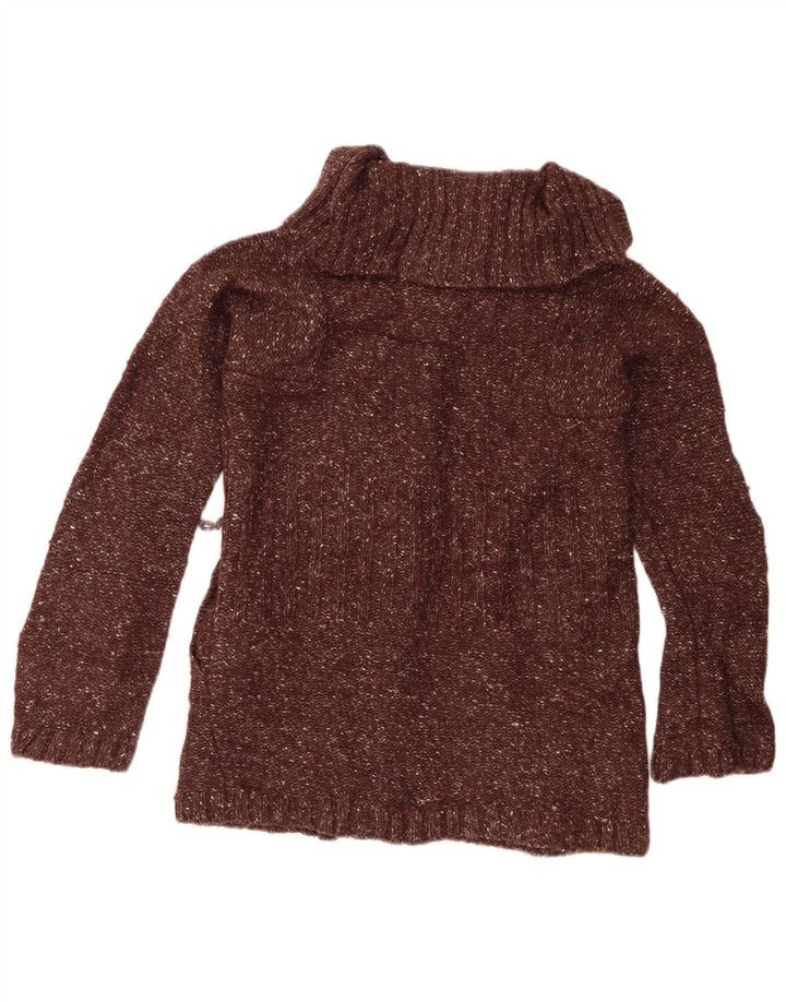 J. CREW Dame cardigan sweater UK 8 Small Brown Flecked