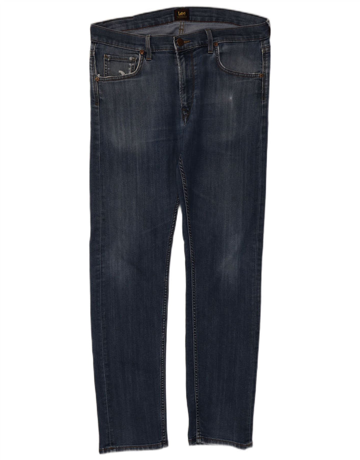 LEE Mens Daren Zip Fly Slim Jeans W34 L32 Blå Bomuld