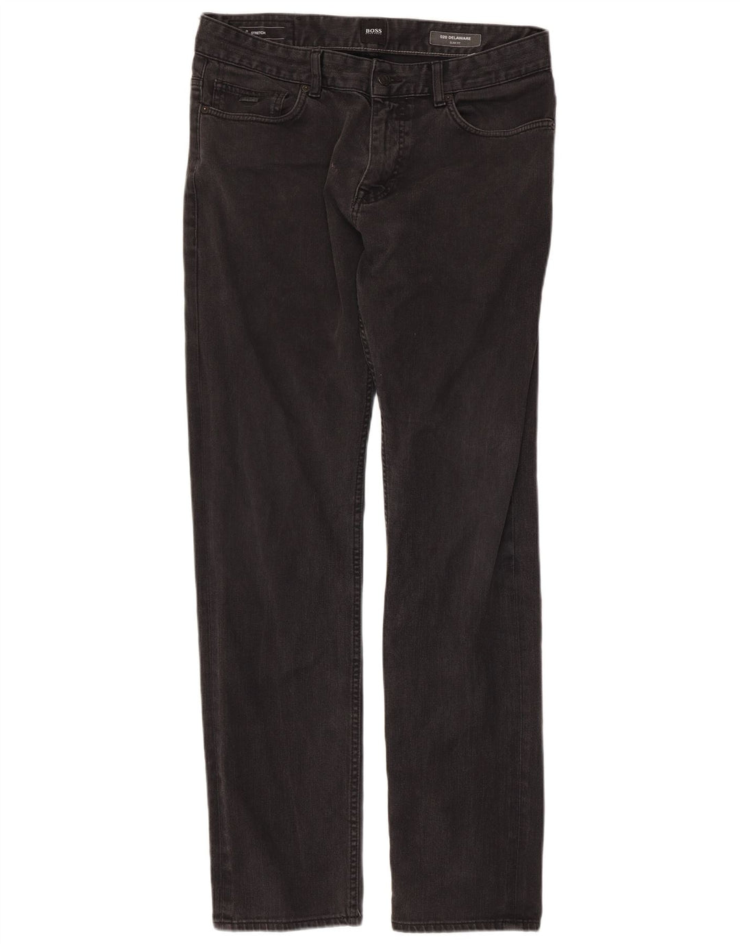 HUGO BOSS Dame Delaware Slim Jeans W34 L32 Sort Bomuld
