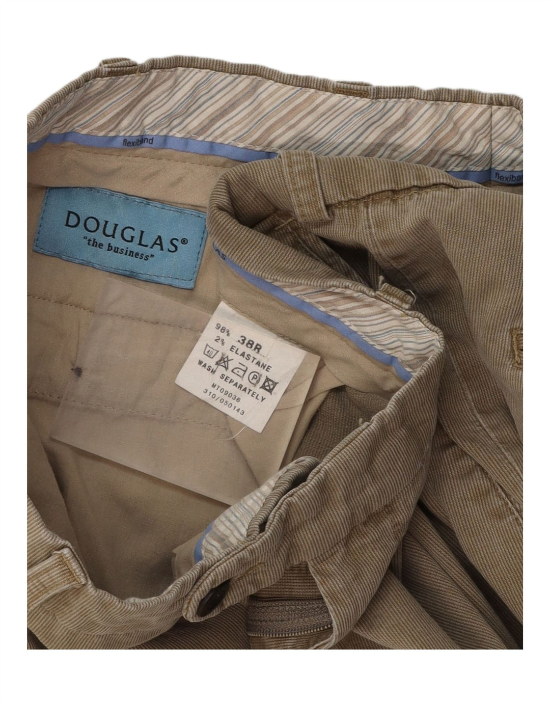 DOUGLAS Lige fløjlsbukser til mænd W38 L31 Beige bomuld
