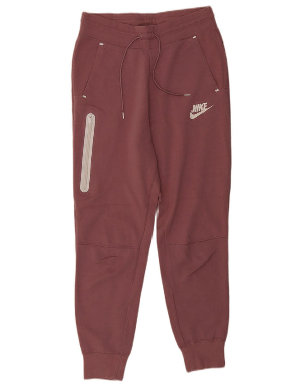 Nike Womens Crop træningsdragt Bukser Joggers UK 10 Small Pink Colourblock