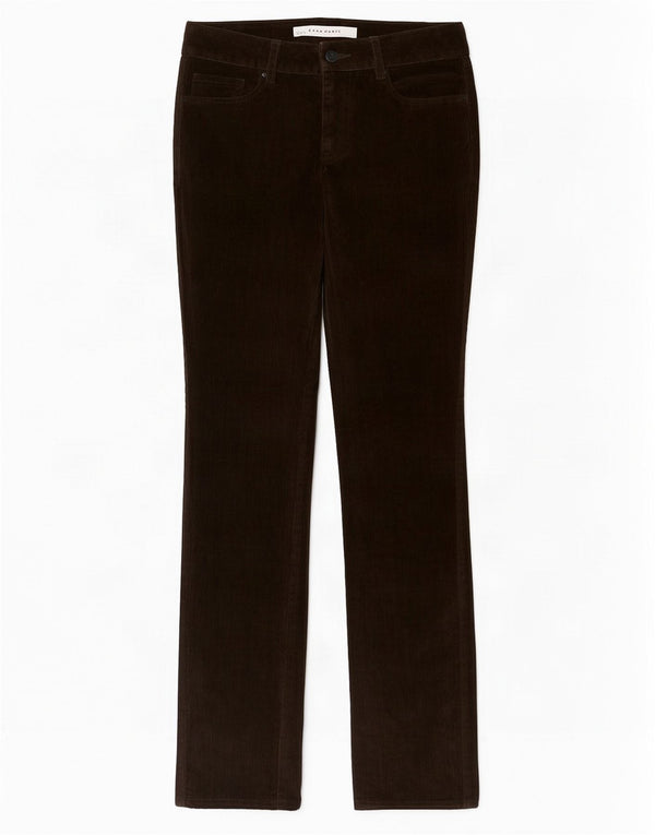 Zara Dame Slim Velour Casual Bukser EU 36 XS W26 L33 Khaki