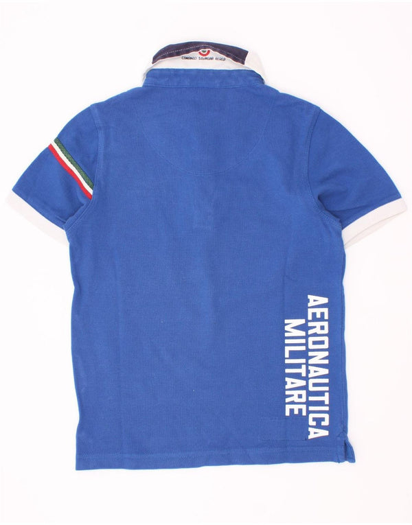 Aeronautica Militare Boys Rugby Polo Shirt 3-4 år Blå Colourblock