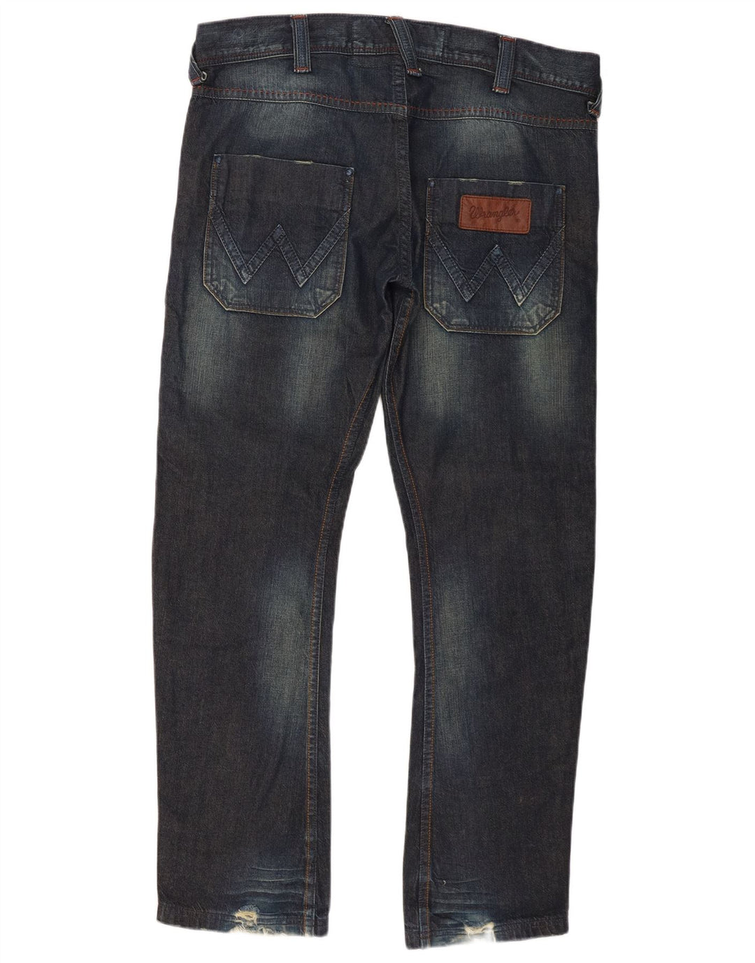 Wrangler Floyd Straight Jeans til kvinder W34 L30 Marineblå bomuld