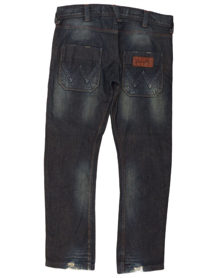 Wrangler Floyd Straight Jeans til kvinder W34 L30 Marineblå bomuld