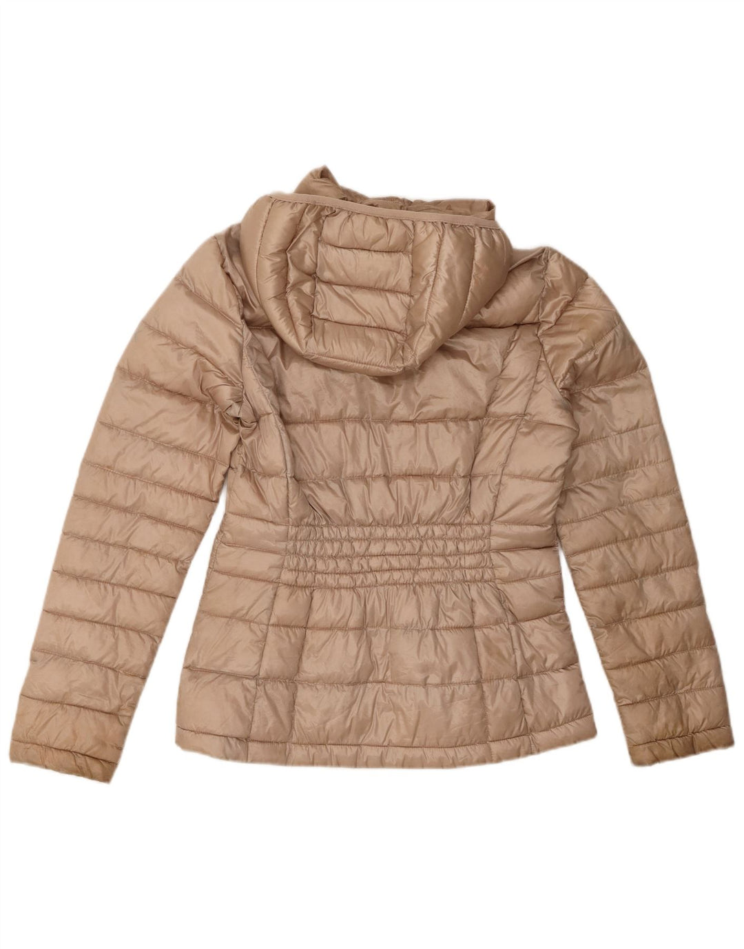 Calvin Klein Polstret hættejakke til kvinder UK 10 Lille beige polyester