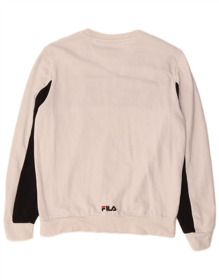 Fila Herre grafisk sweatshirt jumper lille hvid farveblok