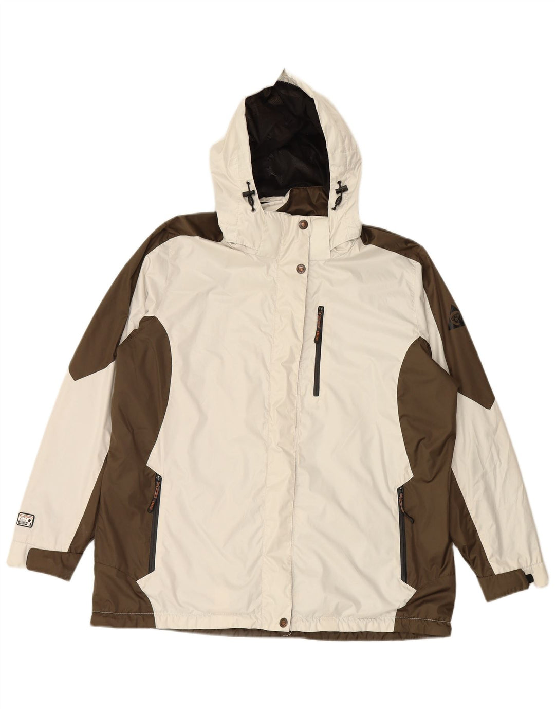 IGUANA vindjakke med hætte til kvinder EU 46 XL Hvid Colourblock