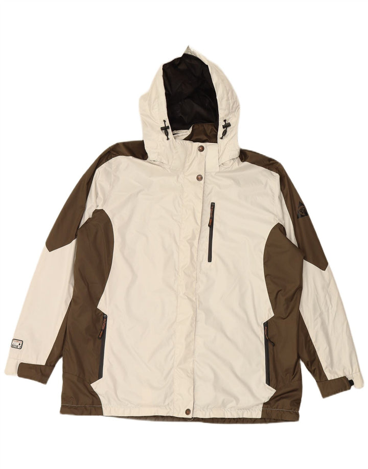 IGUANA vindjakke med hætte til kvinder EU 46 XL Hvid Colourblock