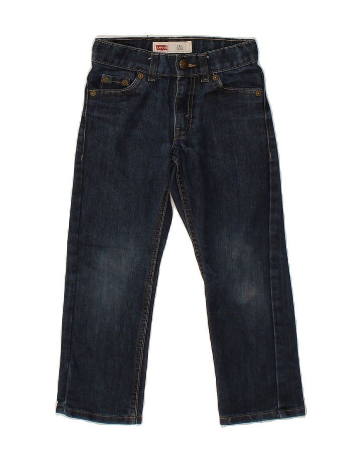 LEVI'S Boys 511 Slim Jeans 4-5 Years W18 L8 Navy Blue Vintage Levi's and Second-Hand Levi's from Messina Hembry 