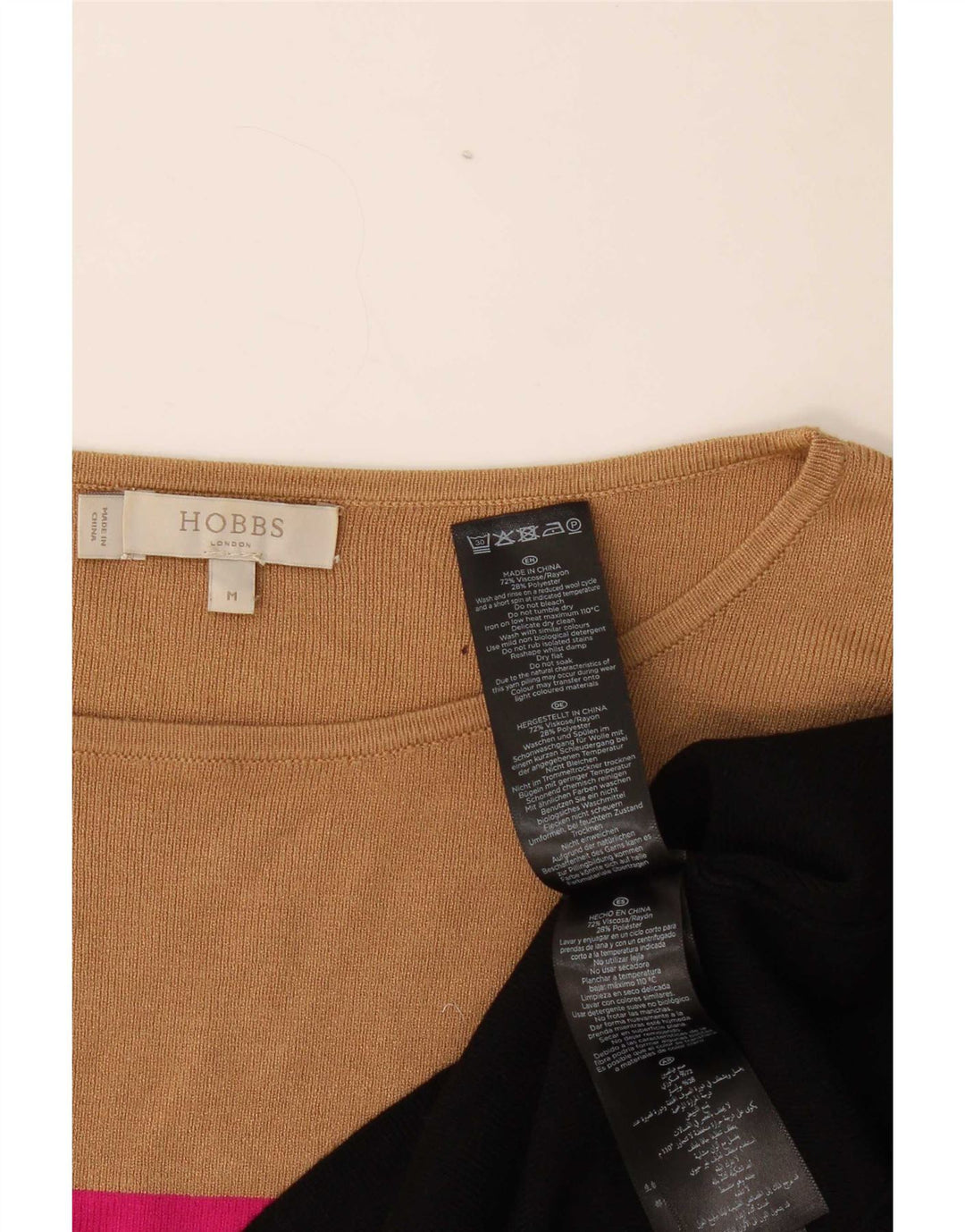 Hobbs Dame Boat Neck Jumper Sweater UK 14 Medium Flerfarvet