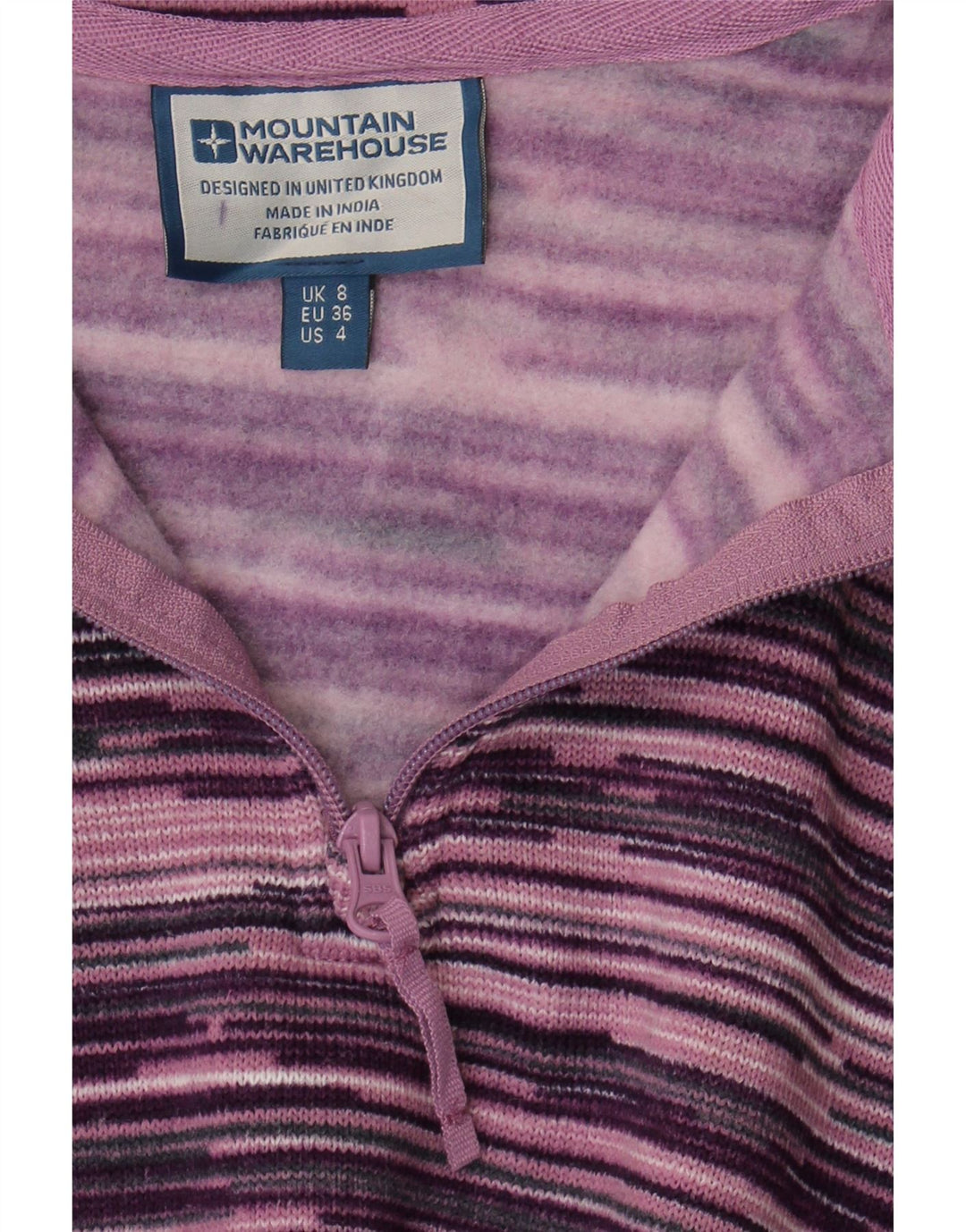 MOUNTAIN WAREHOUSE Womens Sweatshirt Jumper UK 8 Small  Purple Striped Vintage Mountain Warehouse and Second-Hand Mountain Warehouse from Messina Hembry 