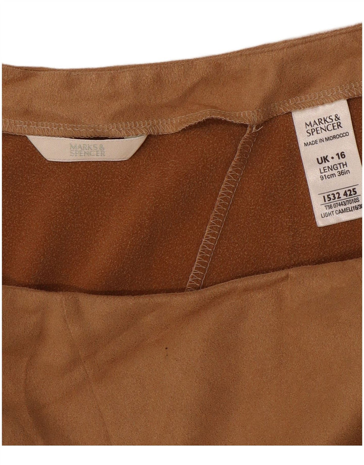 MARKS & SPENCER Womens Mermaid Skirt UK 16 Large W34 Brown Polyester