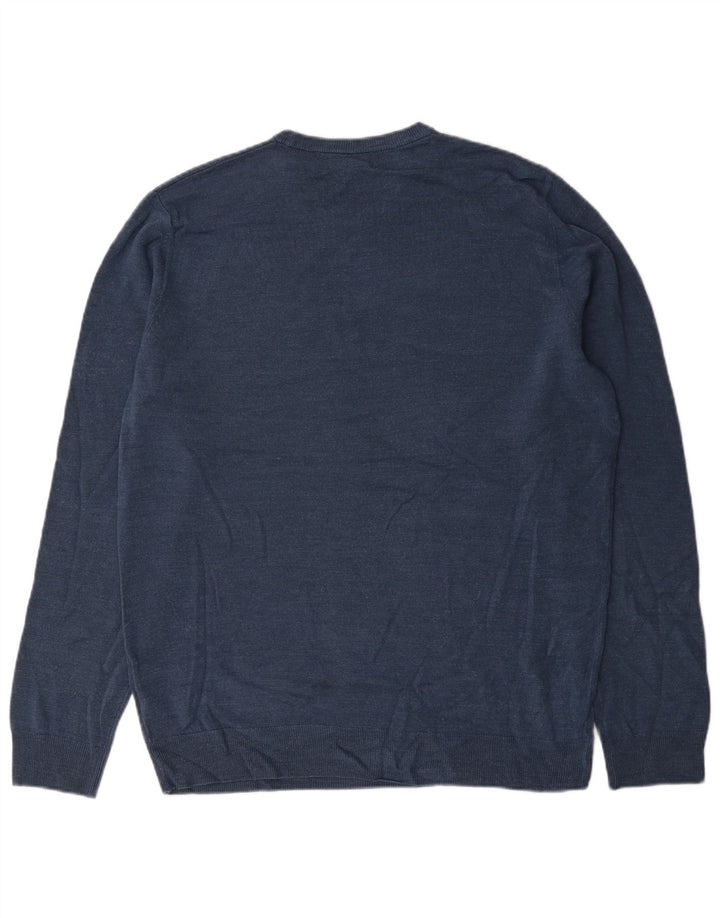 Marks & Spencer Herre sweater med rund hals XL marineblå akryl