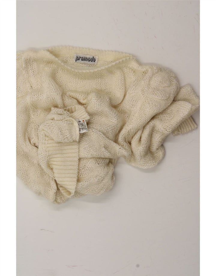 PREMODE Womens Oversized Boat Neck Jumper Sweater US 2 XS Off White Vintage Premode and Second-Hand Premode from Messina Hembry 