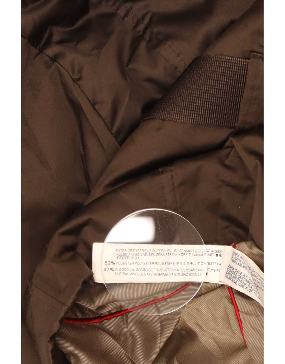 Zara hættejakke til kvinder UK 10 Lille brun polyester