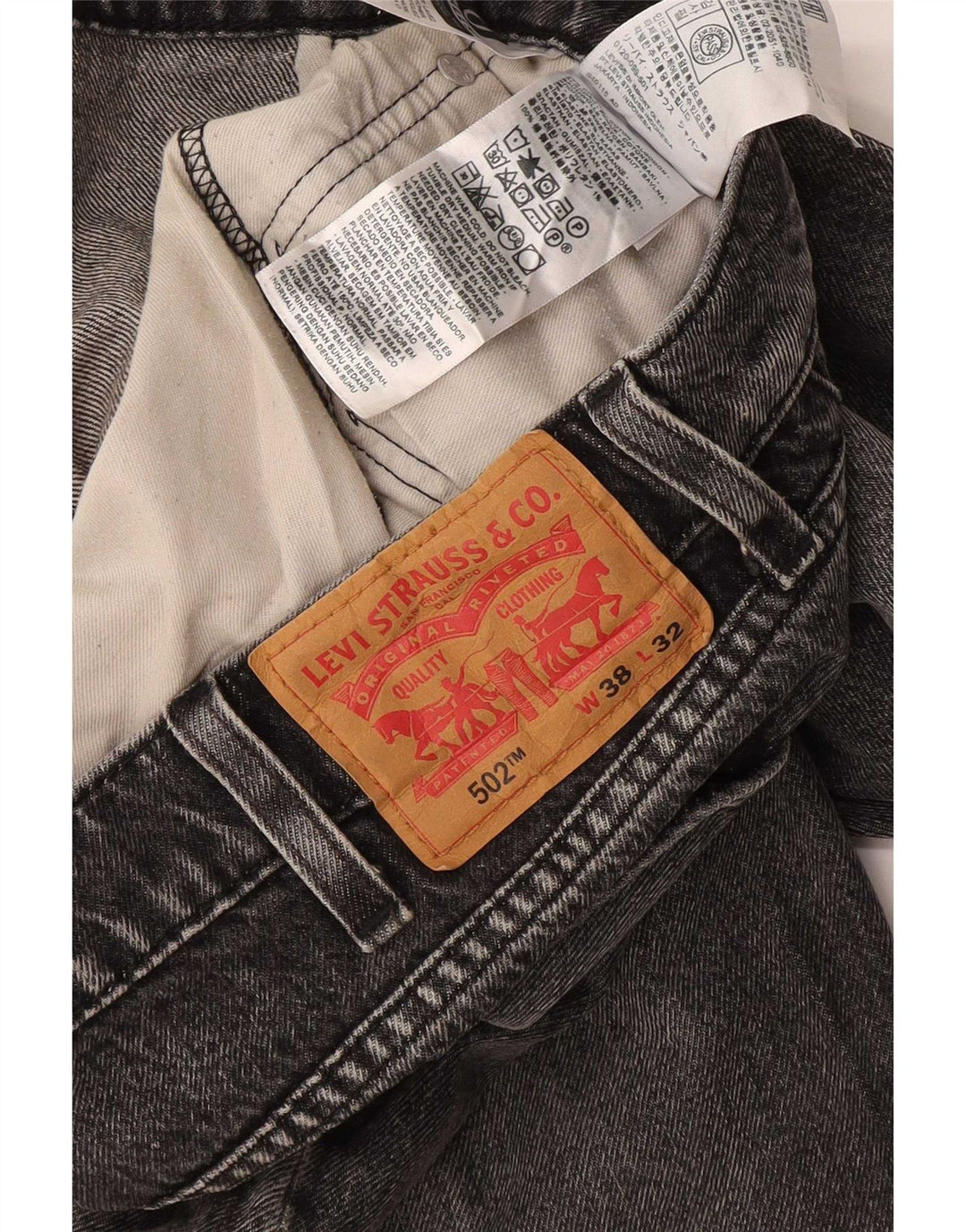 Levi's Herre 502 tilspidsede jeans W38 L32 Grå bomuld