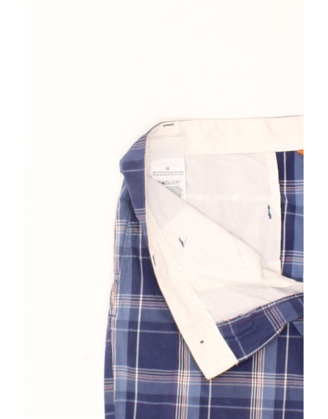 DOCKERS Mens Cargo Shorts W36 Large Navy Blue Check Cotton Vintage Dockers and Second-Hand Dockers from Messina Hembry 