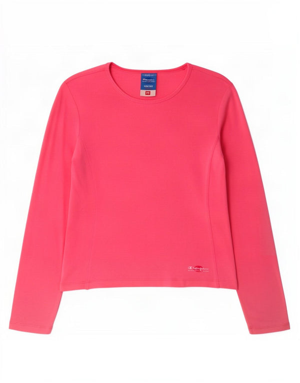 Champion Womens Crop Top Langærmet UK 12 Medium Pink Bomuld