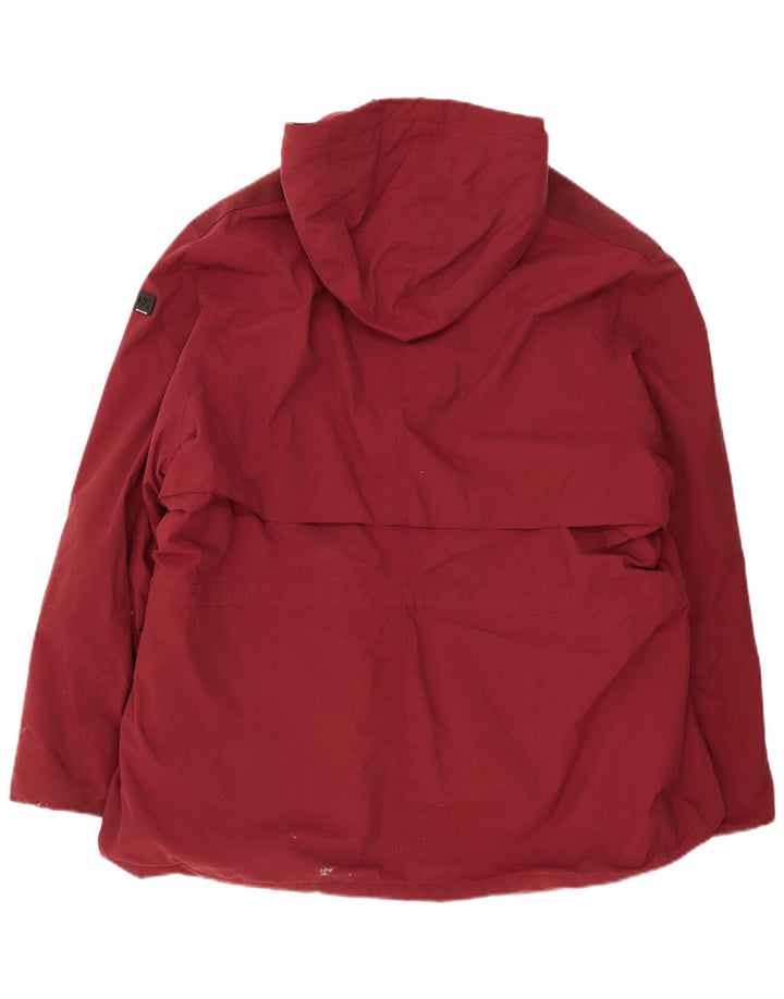 Helly Hansen Dame Hooded Windbreaker Jacket UK 24 4XL Burgundy