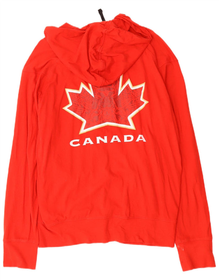 Nike Herre Canada grafisk hættetrøje med lynlås, medium rød bomuld