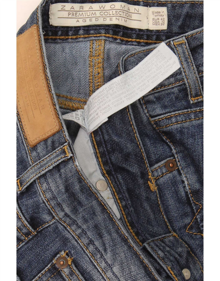 Zara Dame Bootcut Jeans EU 42 Large W32 L32 Marineblå Bomuld