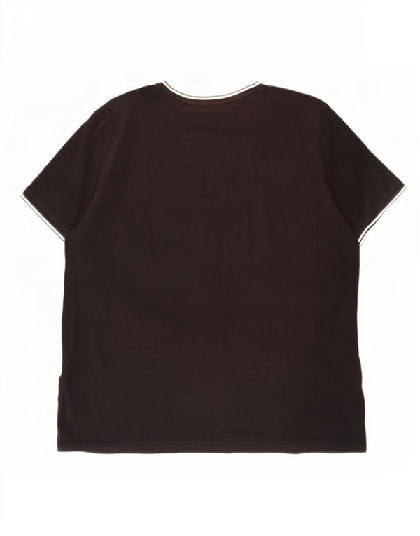 Fred Perry Mens T-Shirt Top 2XL Black Cotton