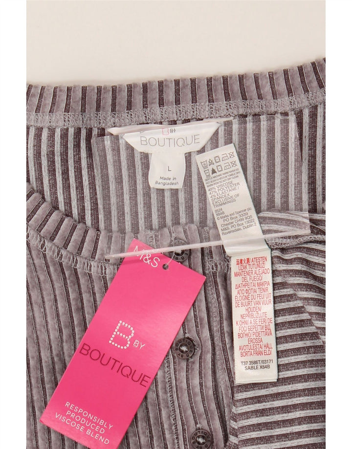 Marks & Spencer Dame Crop Top Langærmet UK 16 Large Grey Viscose