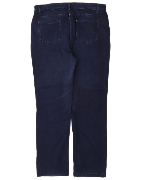 Marks & Spencer Dame Straight Jeans UK 14 Large W32 L30 Navy Blue Bomuld