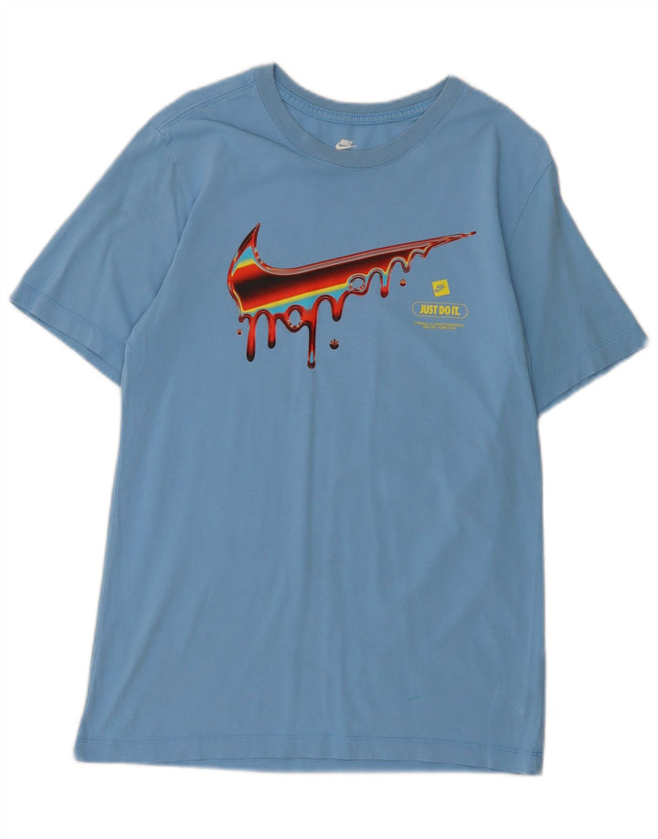 Nike grafisk t-shirt top til mænd, lille blå bomuld
