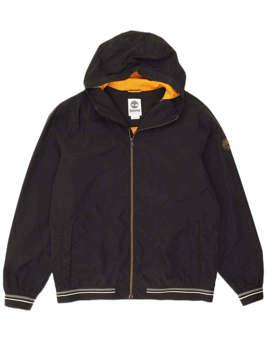 Timberland Herre Hooded Bomber Jacket UK 42 XL Sort Nylon