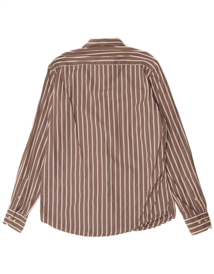 Massimo Dutti herreskjorte stor brun nålestribe