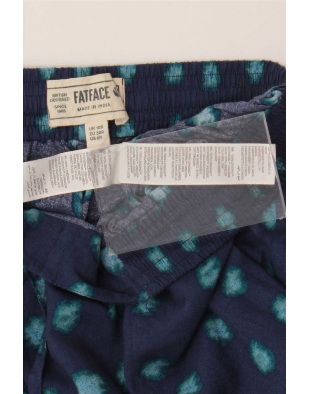 Fat Face kvinders abstrakt mønster bukser UK 10 Small W30 L27 Blue